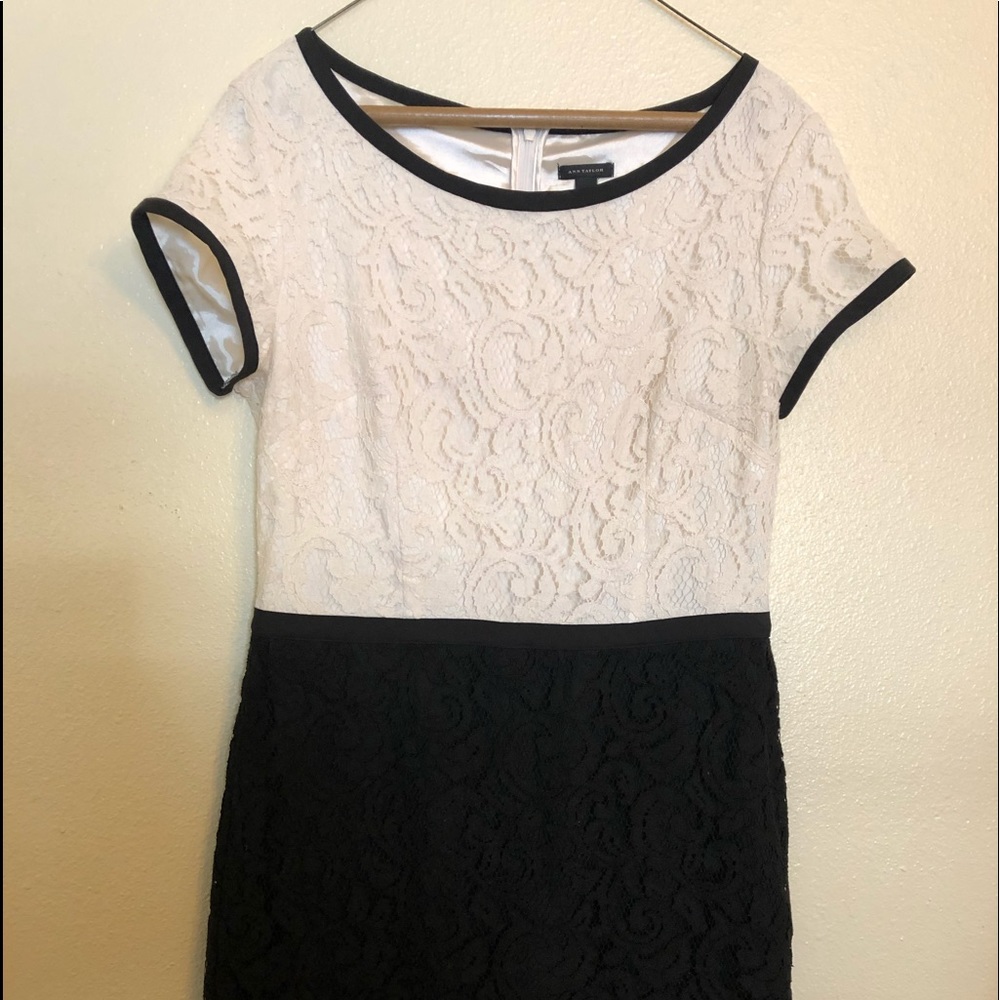Black and white lace dress